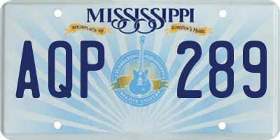 MS license plate AQP289