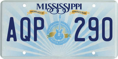 MS license plate AQP290