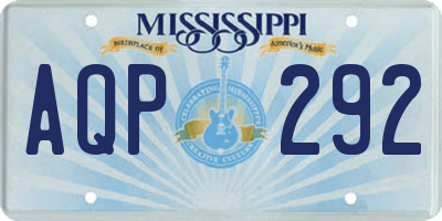 MS license plate AQP292