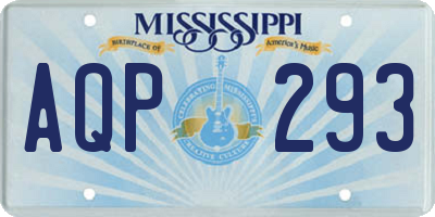 MS license plate AQP293