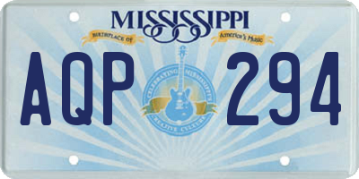 MS license plate AQP294