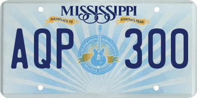 MS license plate AQP300