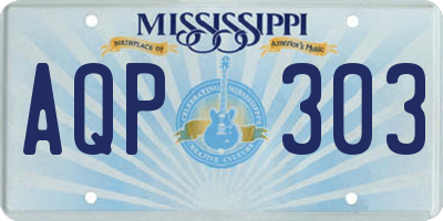 MS license plate AQP303