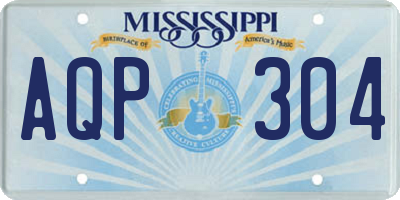 MS license plate AQP304