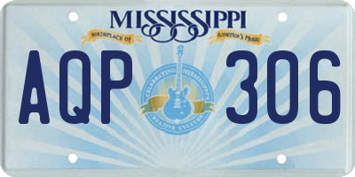 MS license plate AQP306