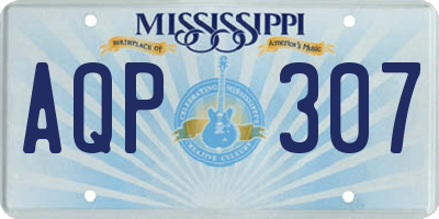 MS license plate AQP307