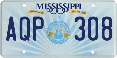 MS license plate AQP308