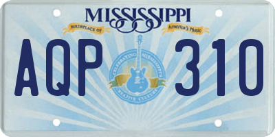 MS license plate AQP310