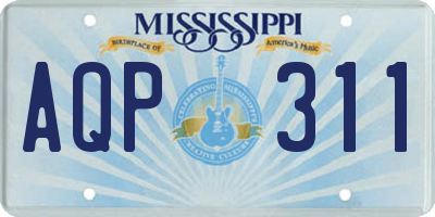 MS license plate AQP311