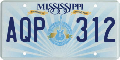 MS license plate AQP312
