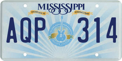 MS license plate AQP314