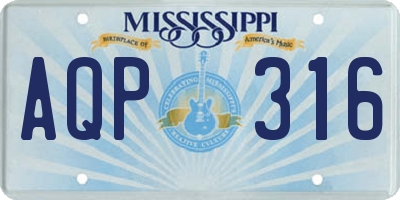 MS license plate AQP316