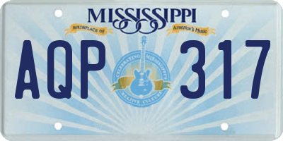 MS license plate AQP317