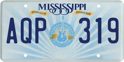 MS license plate AQP319
