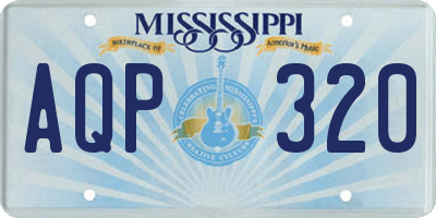 MS license plate AQP320