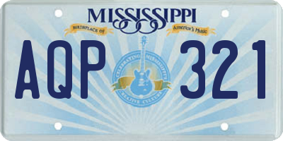 MS license plate AQP321