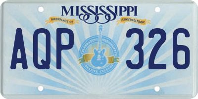 MS license plate AQP326
