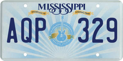 MS license plate AQP329