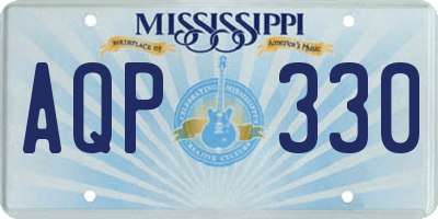 MS license plate AQP330