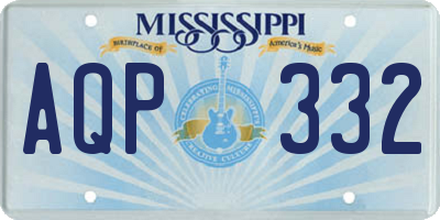 MS license plate AQP332