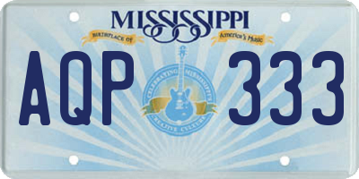 MS license plate AQP333