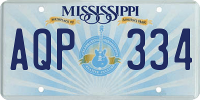 MS license plate AQP334