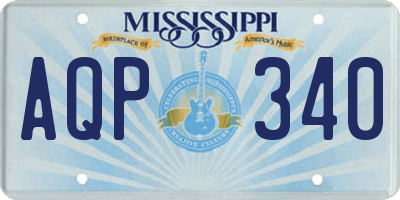 MS license plate AQP340