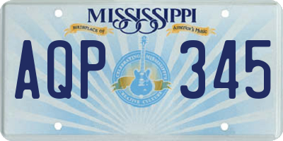 MS license plate AQP345
