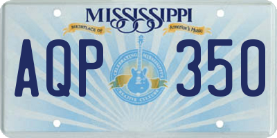 MS license plate AQP350