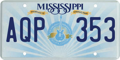 MS license plate AQP353