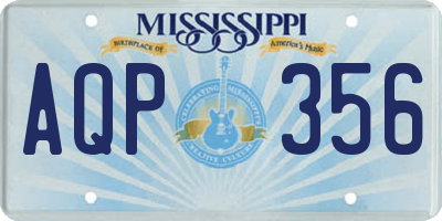 MS license plate AQP356
