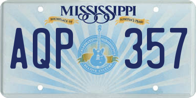 MS license plate AQP357