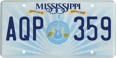 MS license plate AQP359