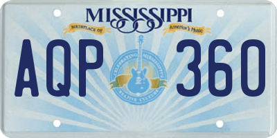 MS license plate AQP360