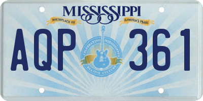 MS license plate AQP361