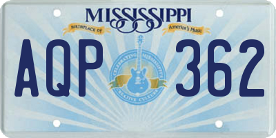 MS license plate AQP362