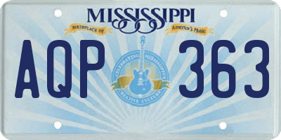 MS license plate AQP363