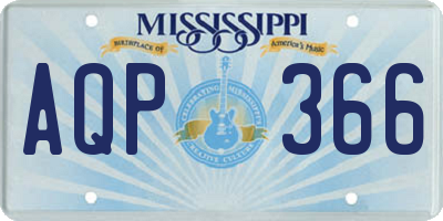 MS license plate AQP366