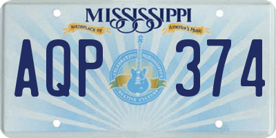 MS license plate AQP374