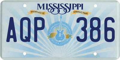 MS license plate AQP386