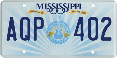 MS license plate AQP402