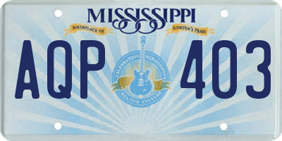 MS license plate AQP403