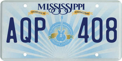 MS license plate AQP408