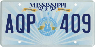 MS license plate AQP409