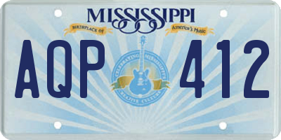 MS license plate AQP412