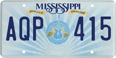 MS license plate AQP415