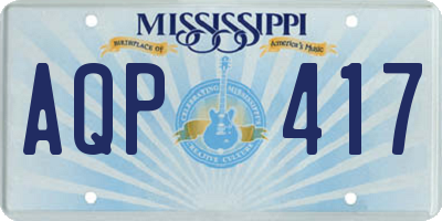 MS license plate AQP417
