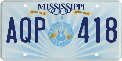 MS license plate AQP418