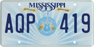 MS license plate AQP419