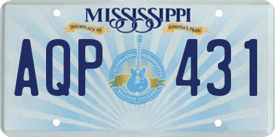 MS license plate AQP431